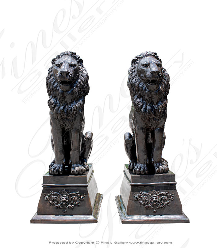 Extra Large Bronze Lion Pair