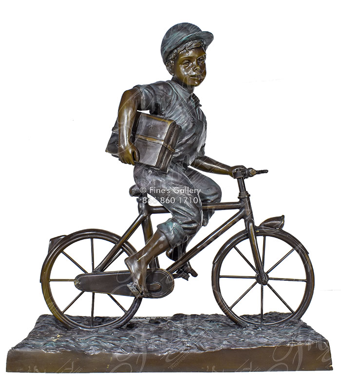 Way Home From School Bronze Boy Statue ( Vintage ) 