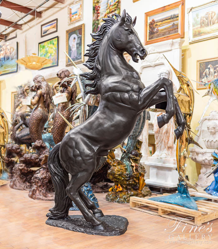 Rearing Bronze Horse