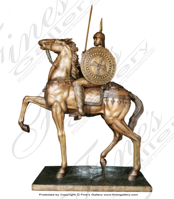 Bronze Medeival Horse and Soldier