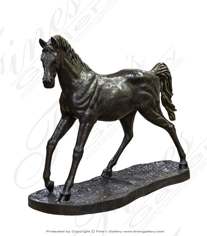 Filly Horse in Bronze Statue