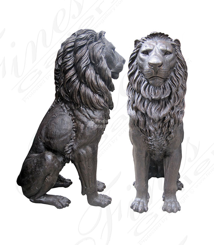 Oversized Bronze Lion Pair