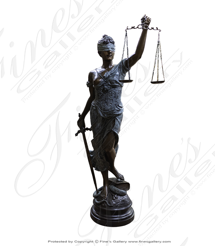 84 Inch Tall Lady of Justice in Bronze