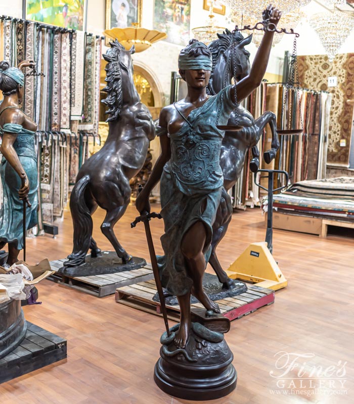 84 Inch Tall Lady of Justice in Bronze