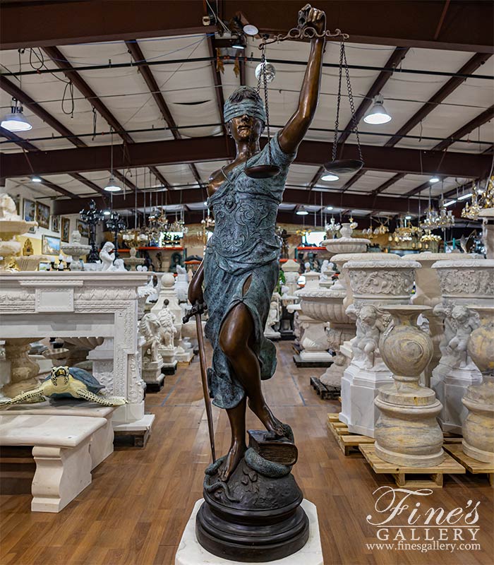 84 Inch Tall Lady of Justice in Bronze