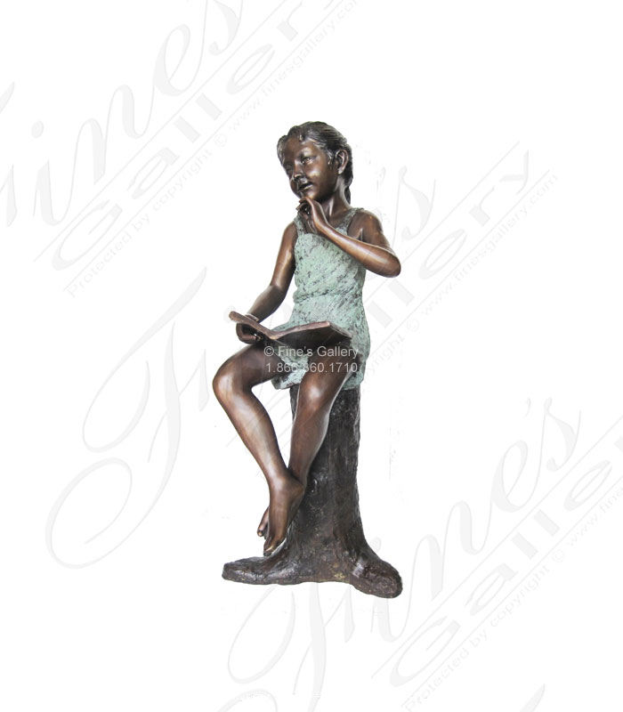 Pondering School Girl Bronze Statue
