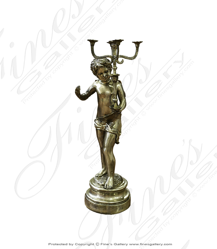 Silver Bronze Boy Candelabra