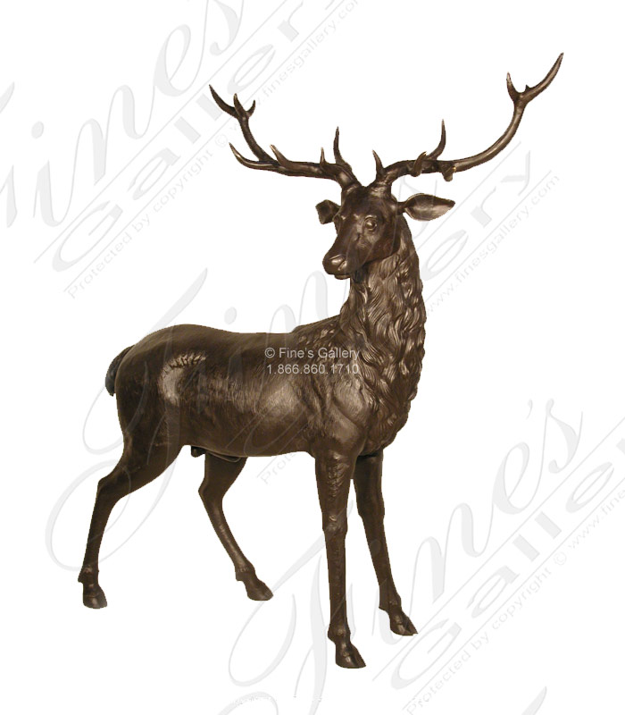 68 Inch Bronze Elk Statue