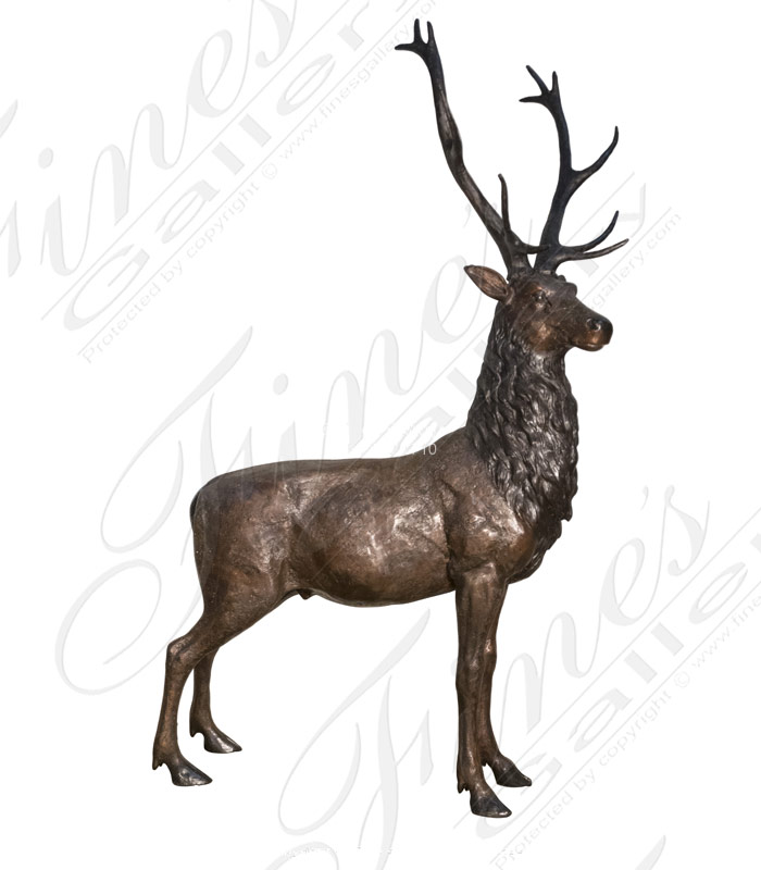 86 Inch Tall Bronze Elk Statue