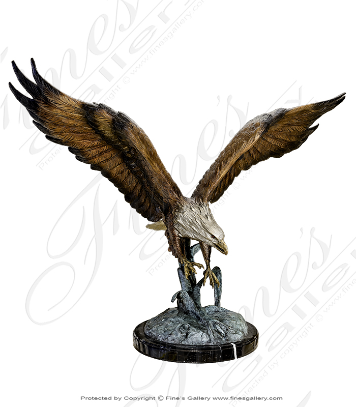 Graceful Landing Bronze Eagle