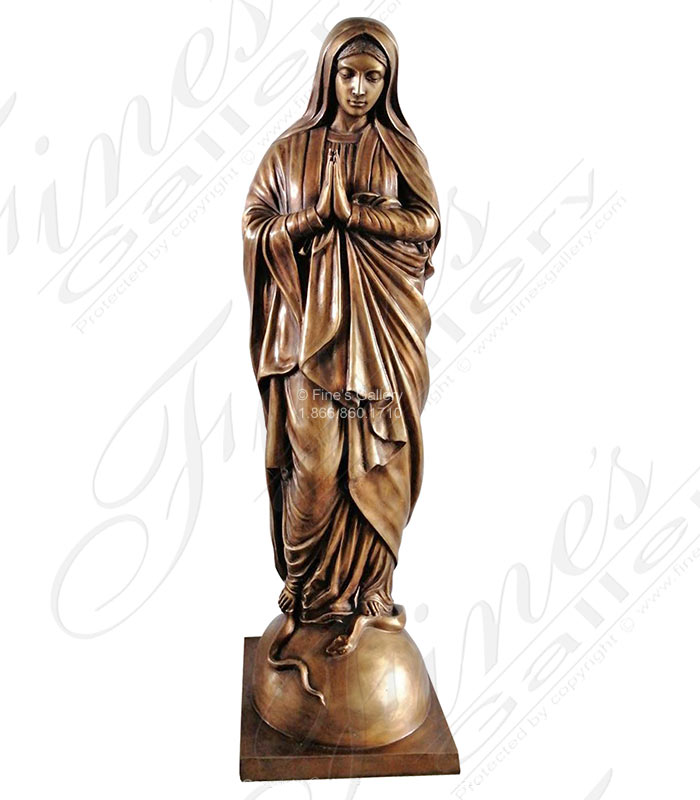 Virgin Mary Bronze Statue 43 Inch