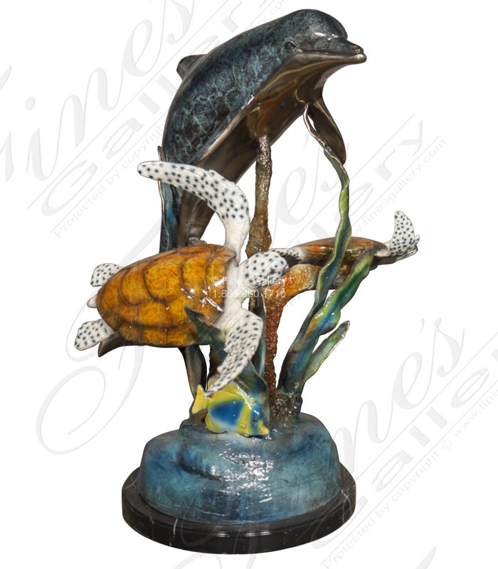 Bronze Dolphin, Sea Turtles & Reef Statue