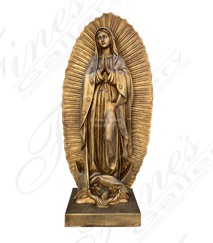Our Lady of Guadalupe Marble Statue in Classic Bronze