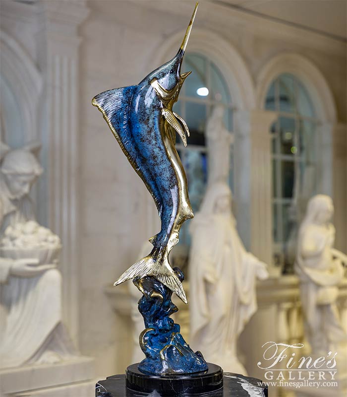 Jumping Marlin Bronze Sculpture