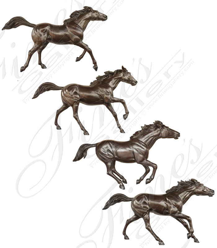 Set of Four Length Galloping Horses - 120