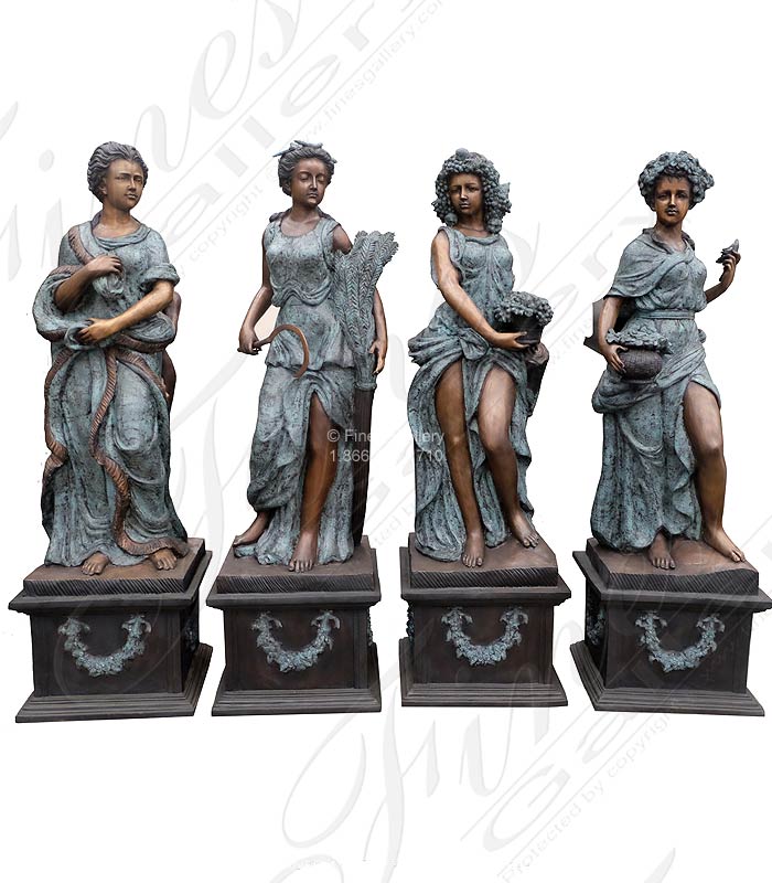 Bronze Four Seasons Statue Set