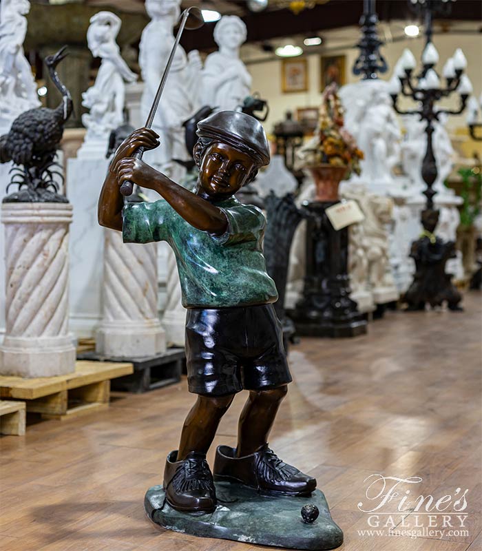 In Dads Shoes Child Golfer Statue