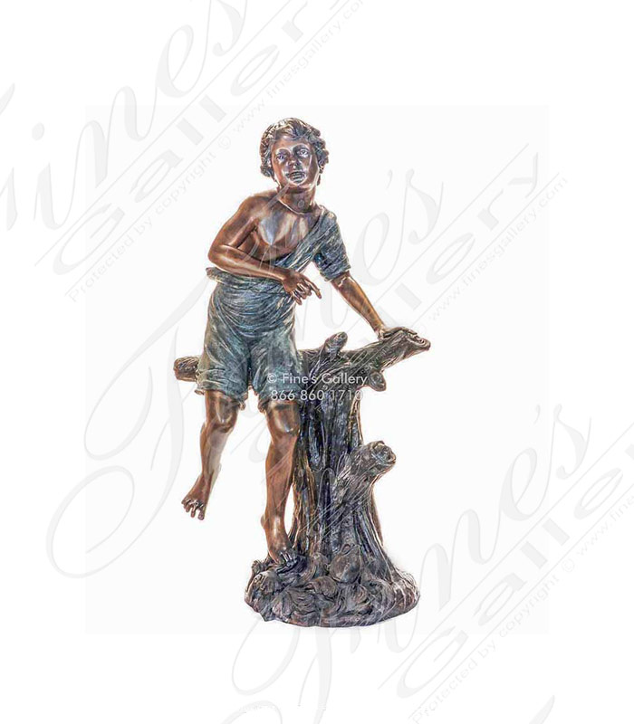 Bronze Boy Playing Statue