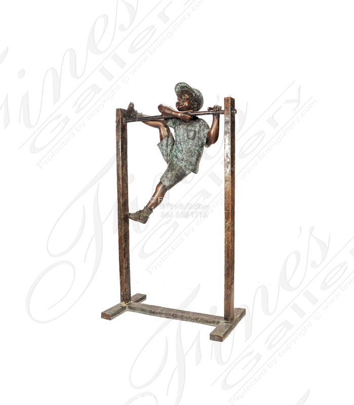 Spunky Little Boy Bronze Statue