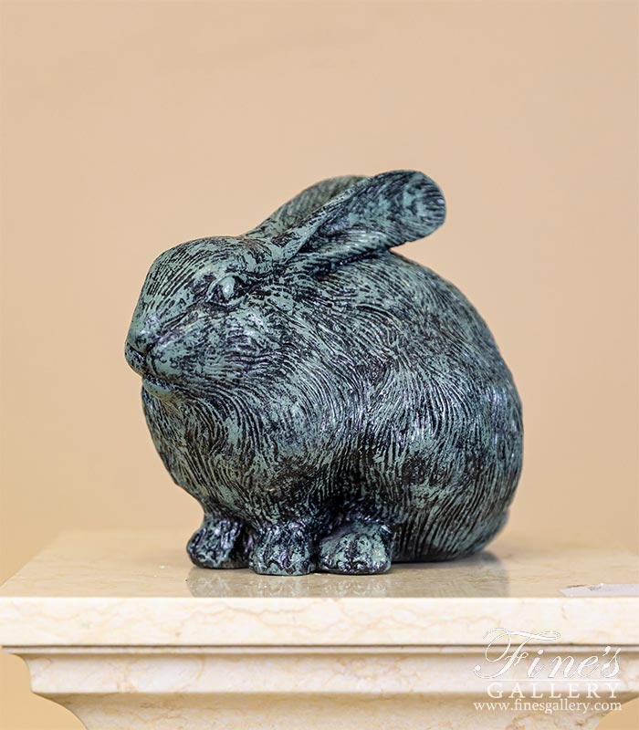 Bronze Cottontail Rabbit Statue