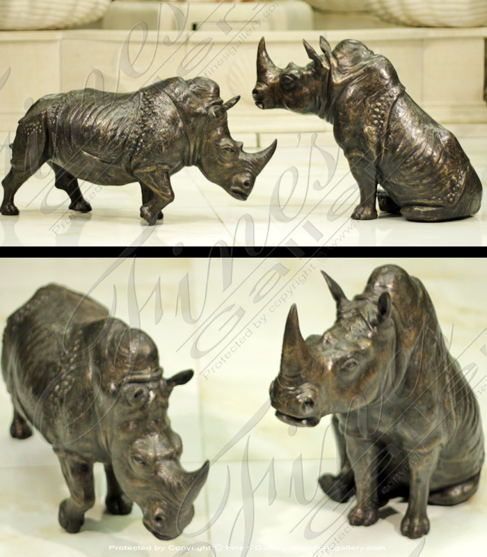 Bronze Statue Rhinos