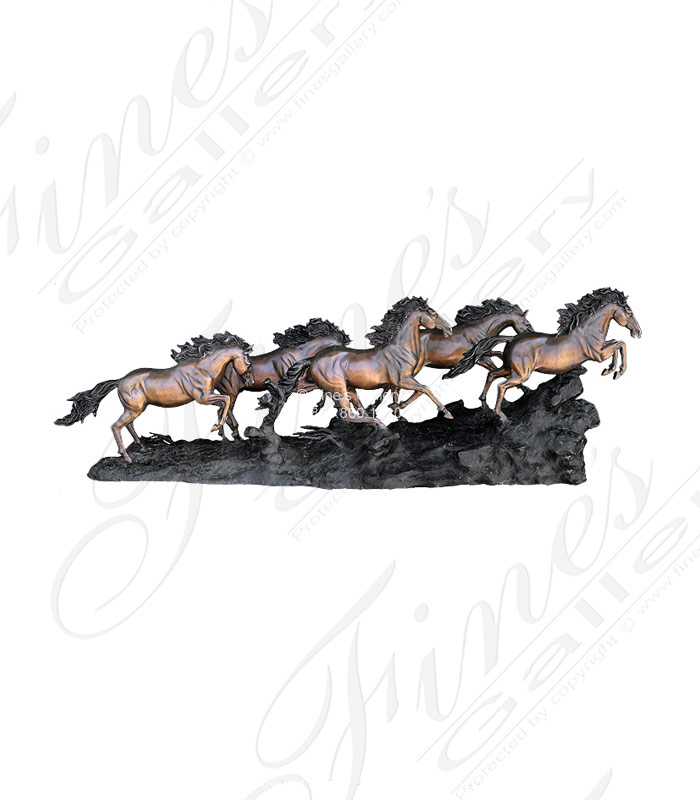 Bronze Wild Horses Statues