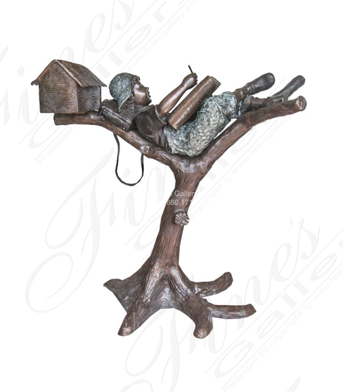 Bronze Boy in Tree Mailbox!