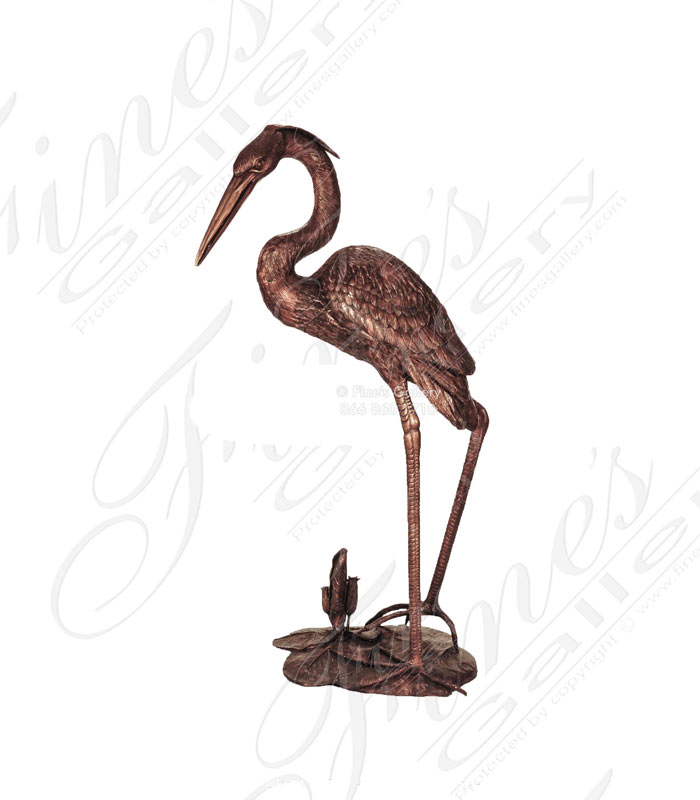 Bronze Heron Bird Statue