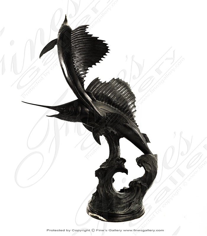 Leaping Sailfish Bronze Statue