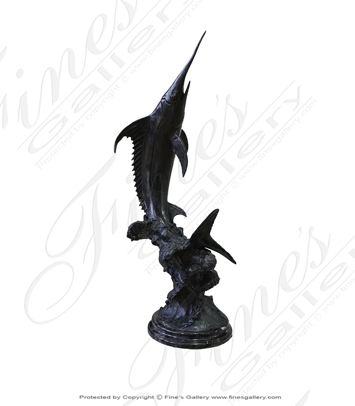 Breaching Marlin Bronze Statue