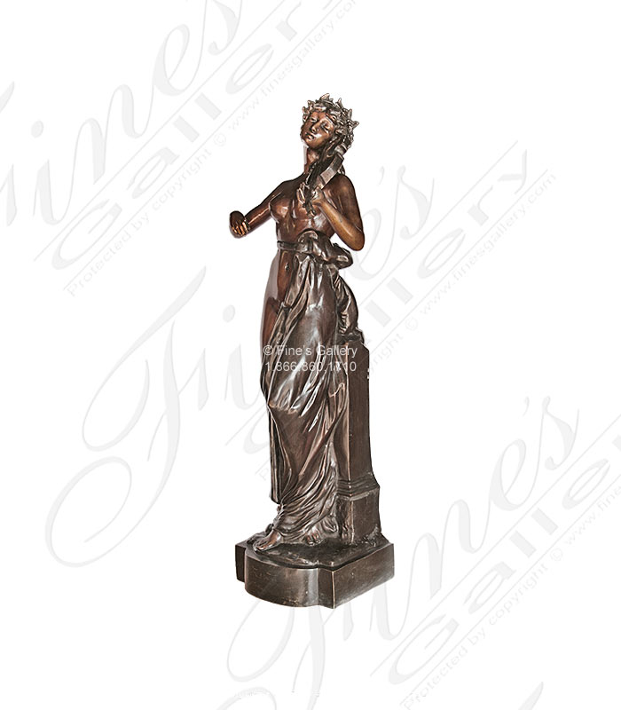 Lady Playing the Violin Bronze Statue