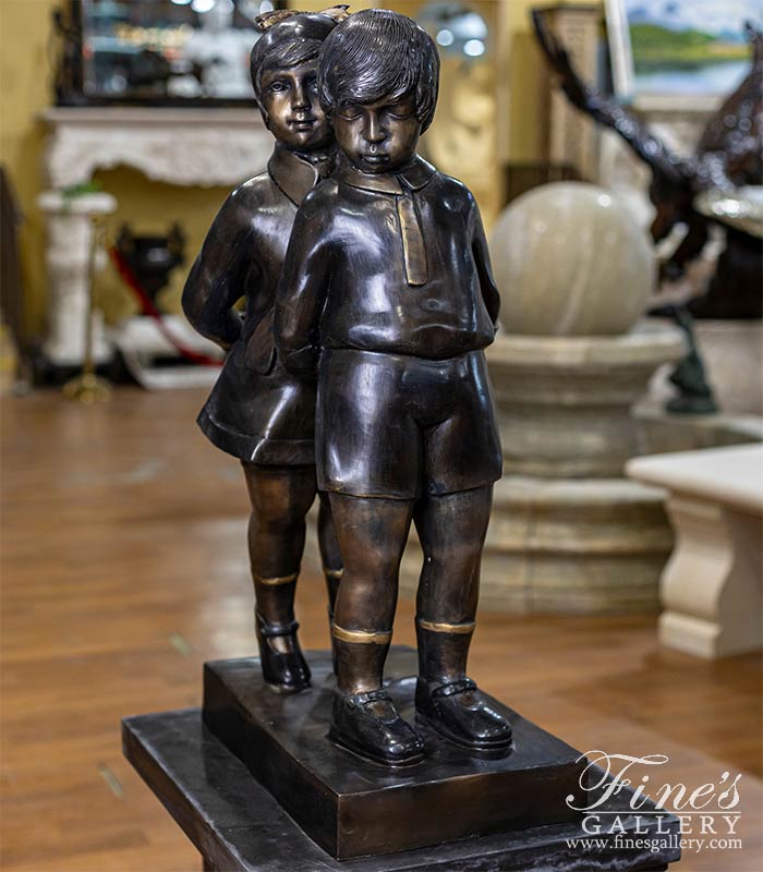 Playful Children Bronze Statue