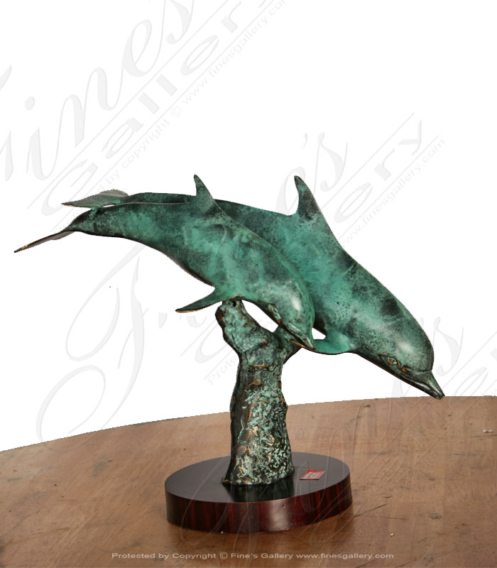 Dolphin Mother and Calf Bronze Statue