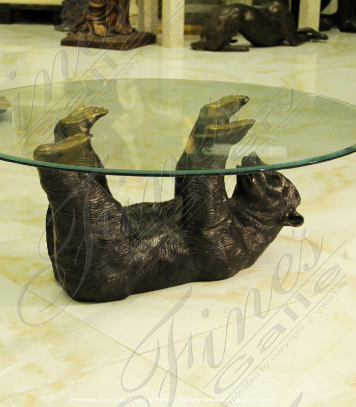 Bronze Playful Bear Table