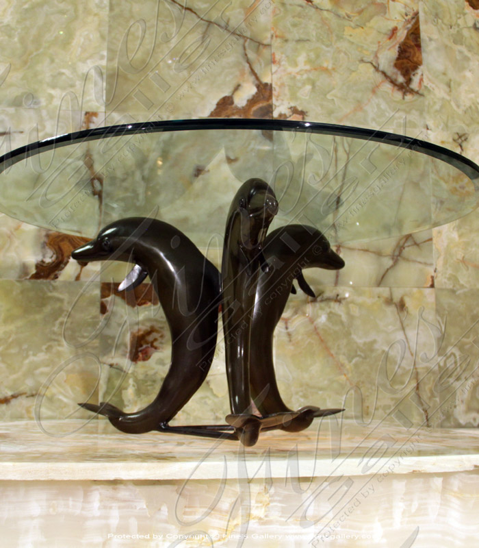 Bronze Dolphin End Table