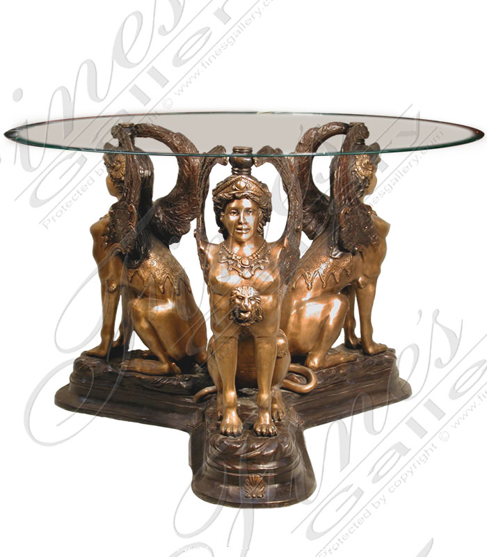 Triple Sphynx Bronze Table