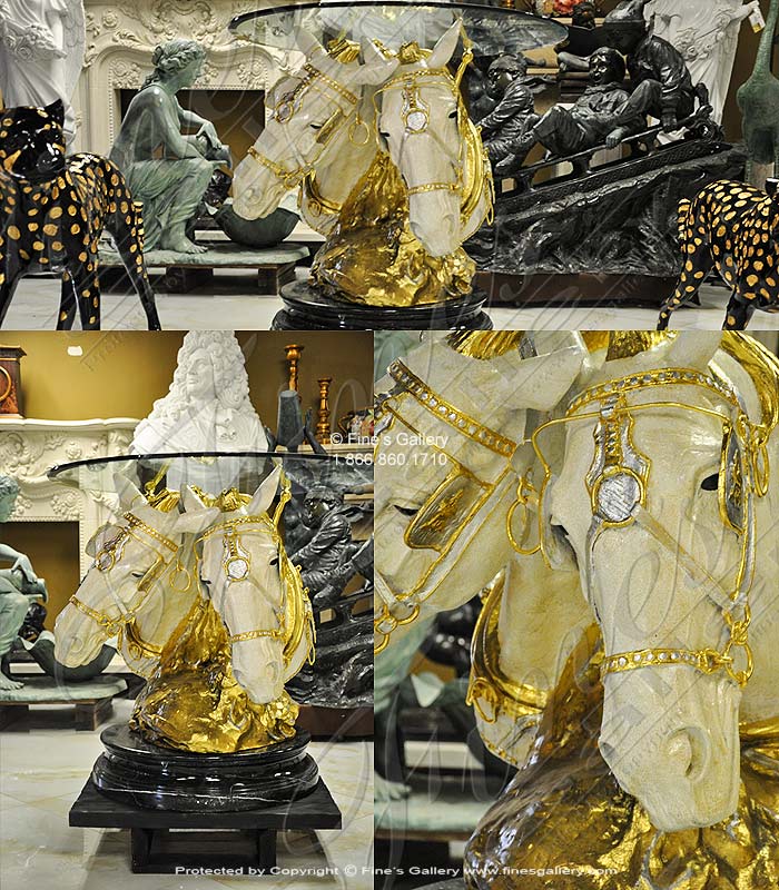 Bronze Horse Heads Table