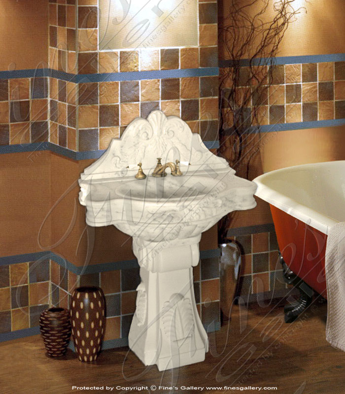 White Carrara Marble Sink