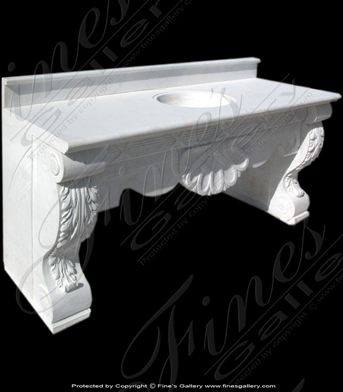 White Carrara Marble Sink