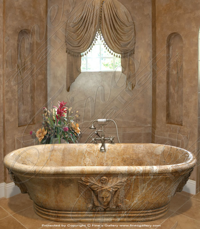 Golden Oval Marble Bath Tub