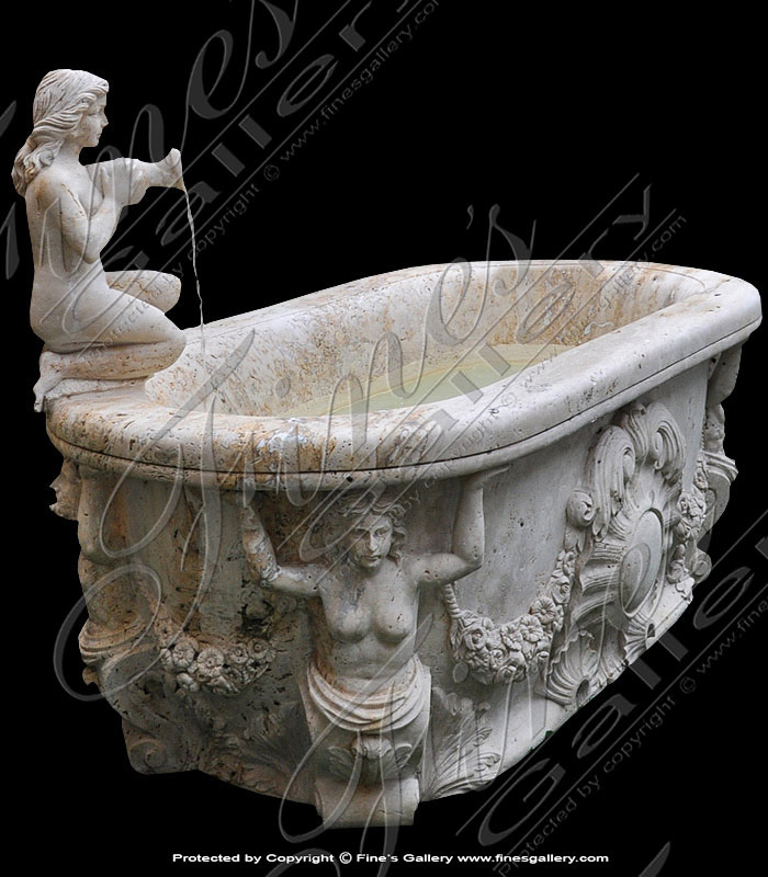 Kneeling Maiden and Ornate Tub