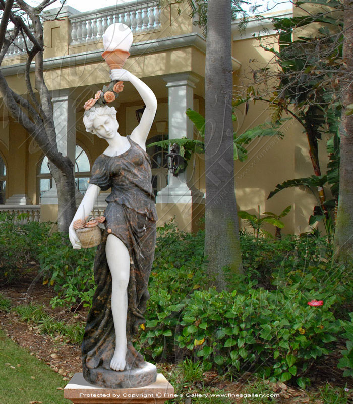 Marble Lady with Lamp Post