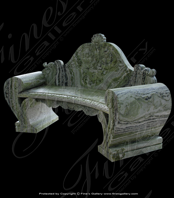 Ornate Green Marble Bench