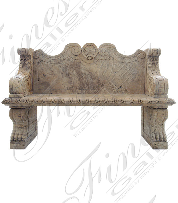 Light Golden Marble Bench