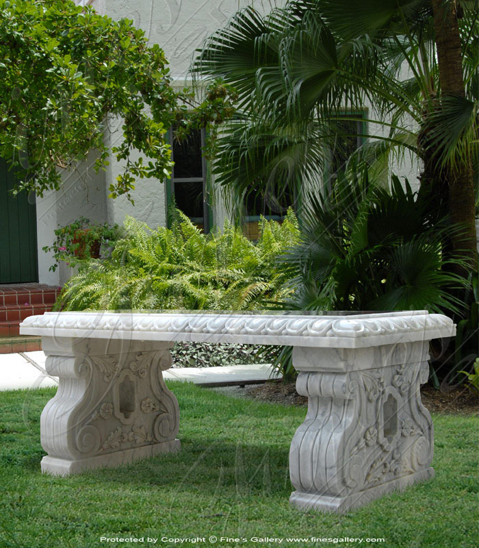 Floral Marble Bench