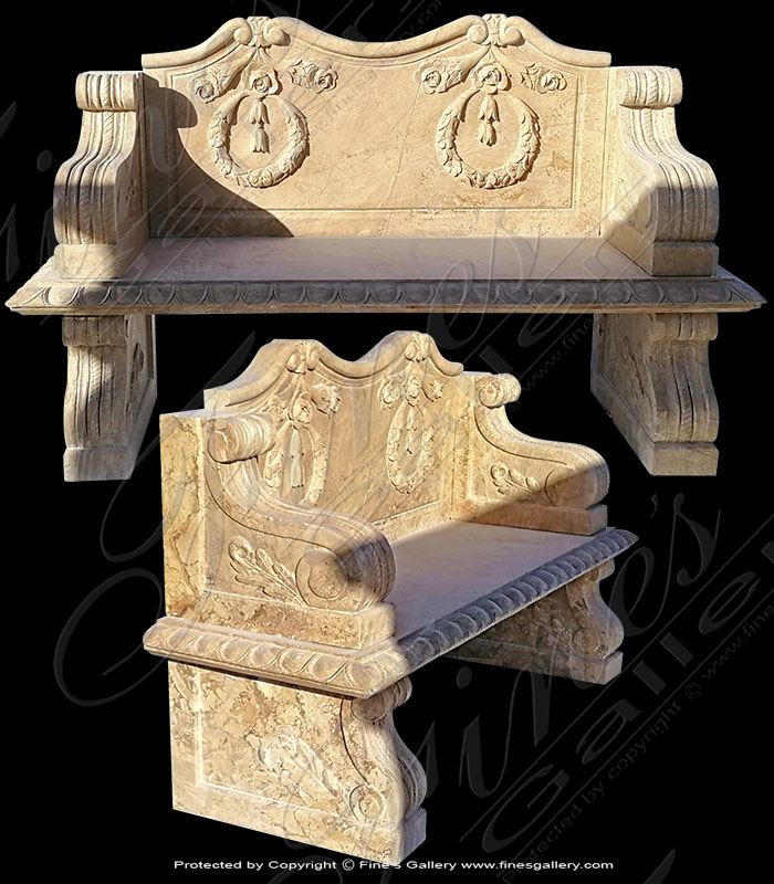 Beige Marble Bench 