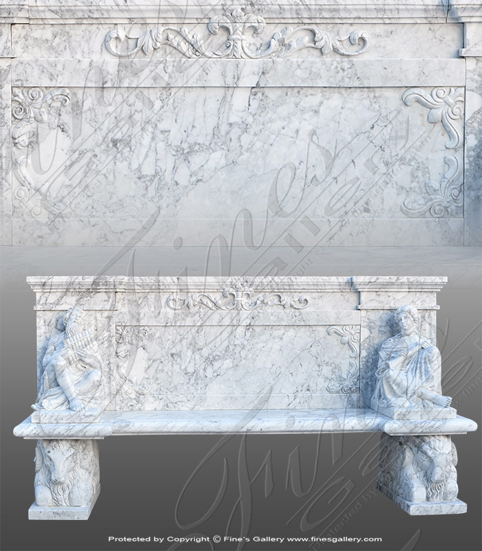 Italian Carrara Marble Bench