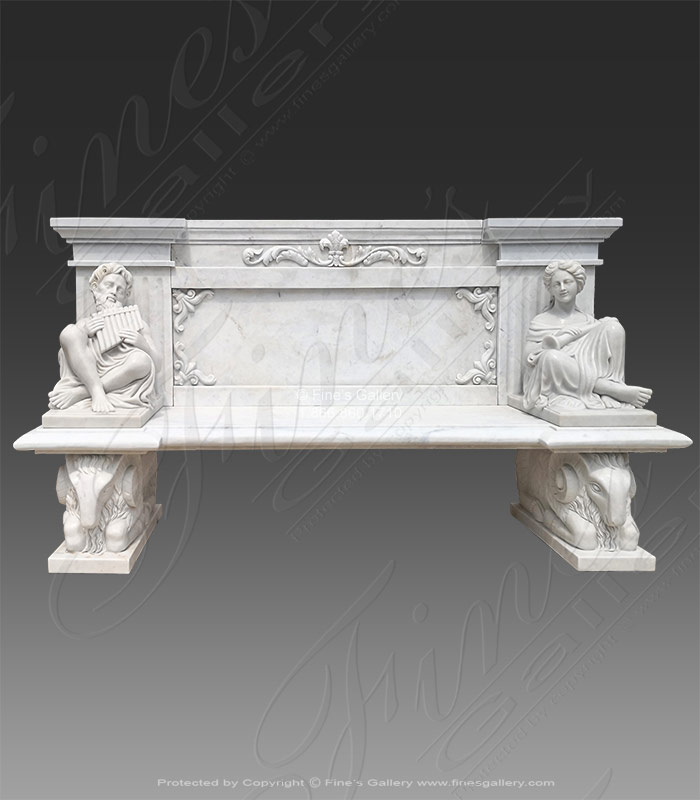 Kings White Marble Bench