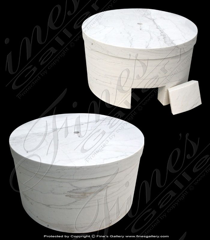 Large White Circular Marble Base