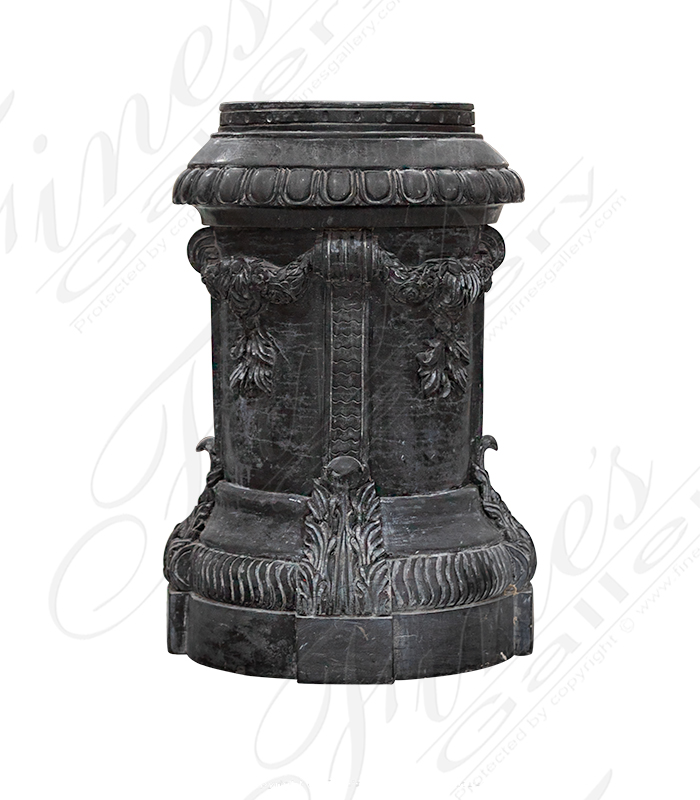 Ornate Dark Gray Marble Base